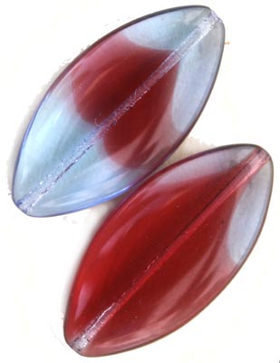 991515 Red and Lt Blue Marble 37x18mm 50g