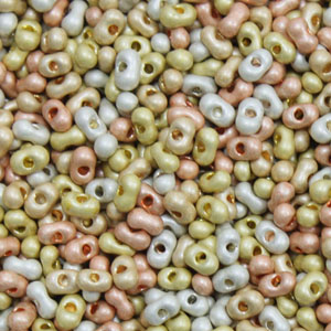 RFarfalle Bead cz 66591 size 2 x 4mm Silver, Gold and Bronze mix  50grams