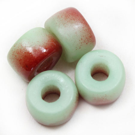 991689 Light Green / Red 10x6mm 50g