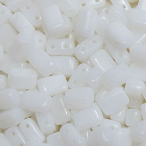 Cz Brick Beads 6x4mm 02010 Chalk White 50pcs