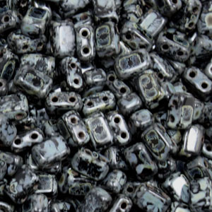 Cz Brick Beads 6x4mm 23980/86800 Picasso Black 50pcs