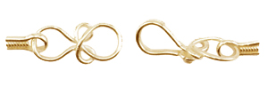 FN CL132 Gold pl. Hook Clasp 23mm 5 pcs