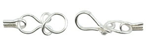 FN CL132 Silver pl. Hook Clasp 23mm 5 pcs