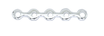 FN CN139 Silver pl. Spacer Bar 5holes  15x2mm 10pcs