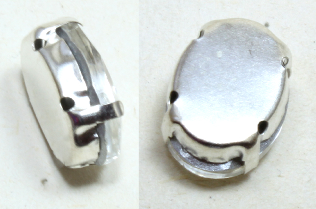 CH Oval Crystal in Silver 10x14mm 12pcs