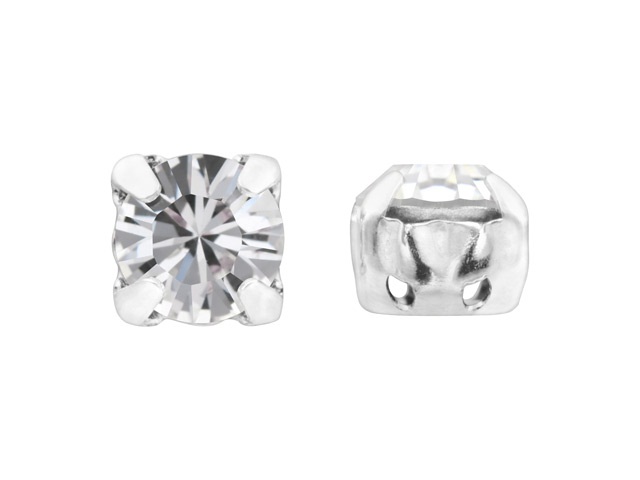Chat 7192 7083 30ss = approximately 6.4mm Crystal/Silver 10pcs