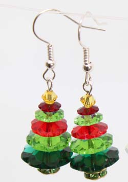 Xmas Tree Earrings Kit - Christmas Lights  1 pair