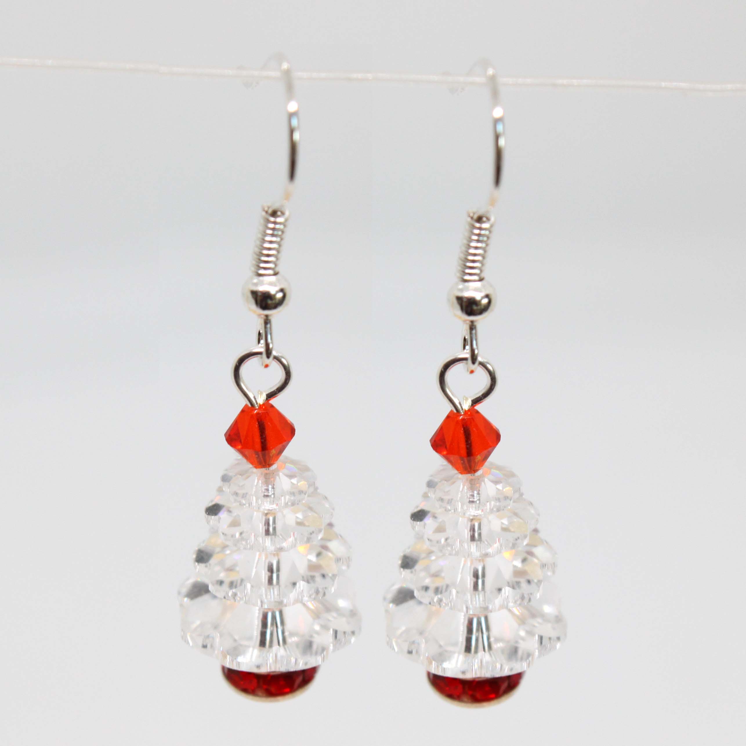 Xmas Tree earrings Kit - Crystal Red 1 pair