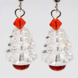Xmas Tree earrings Kit - Crystal Red 1 pair
