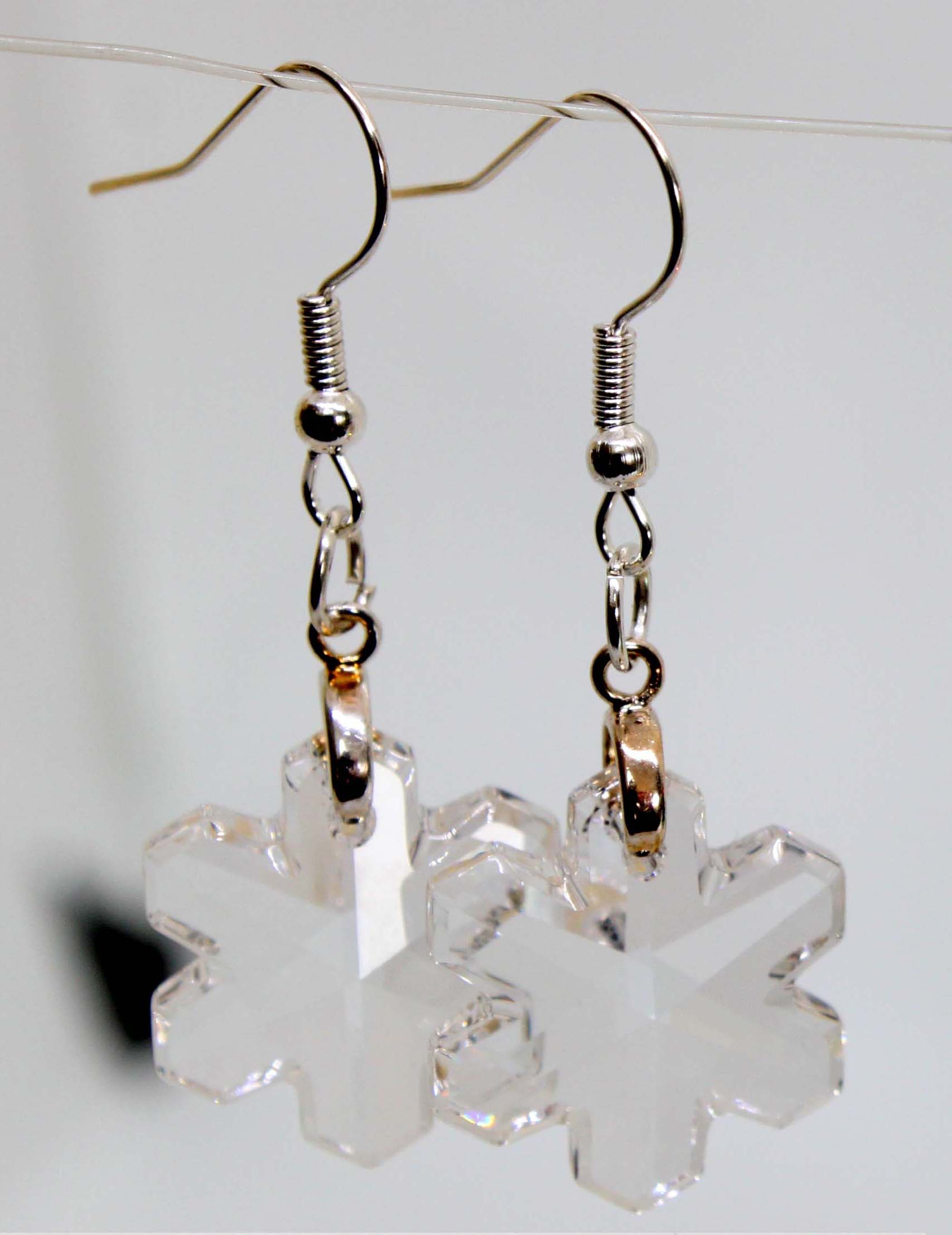 Earring Kit Crystal Snowflake  1 pair