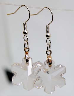 Earring Kit Crystal Snowflake  1 pair