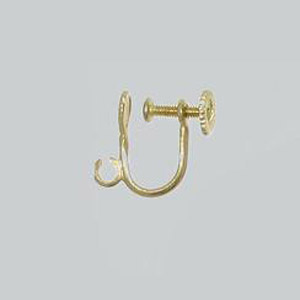 FN ER113  Screw on Ear Wire with Leaf Gold 20 pcs