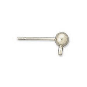 FN Ear Stud with loop Sterling Silver 4mm 2pcs