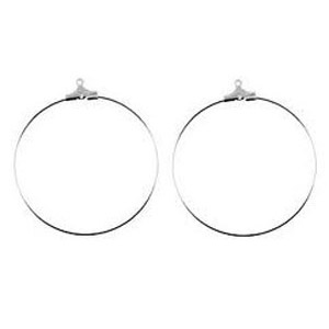 FN ER111 Beading Hoop Silver Large 30x34mm 10 pcs