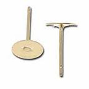 FN ER116 Ear Posts Flat 4mm Gold 100pcs