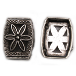 FN CN119 Ant. Silver Double Hole Flower Link 13.5x10mm 50pcs FN CN119 Ant. Silver Double Hole Flower Link 13.5x10mm 50pcs