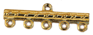FN CN130 Gold pl. 5 to 1 Connector 30x10mm 4pcs