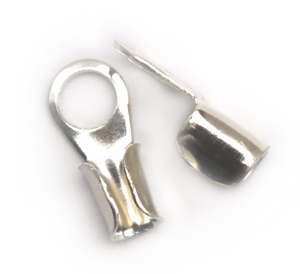 FN NE012 Fold Over Cord End Silver pl. M 40pcs