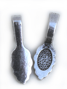 FN PN018 Glue on Bail . Silver Colour leaf 16 x 6mm  20pcs