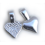 FN PN020 Glue on Bail Silver pl. Heart 10x16mm 4pcs