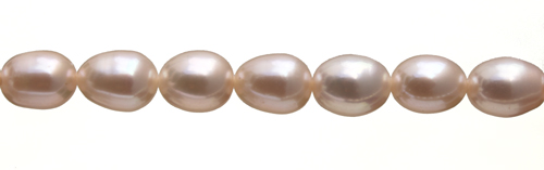 Freshwater Pearls AA Rice Rose Peach 7mm 1string
