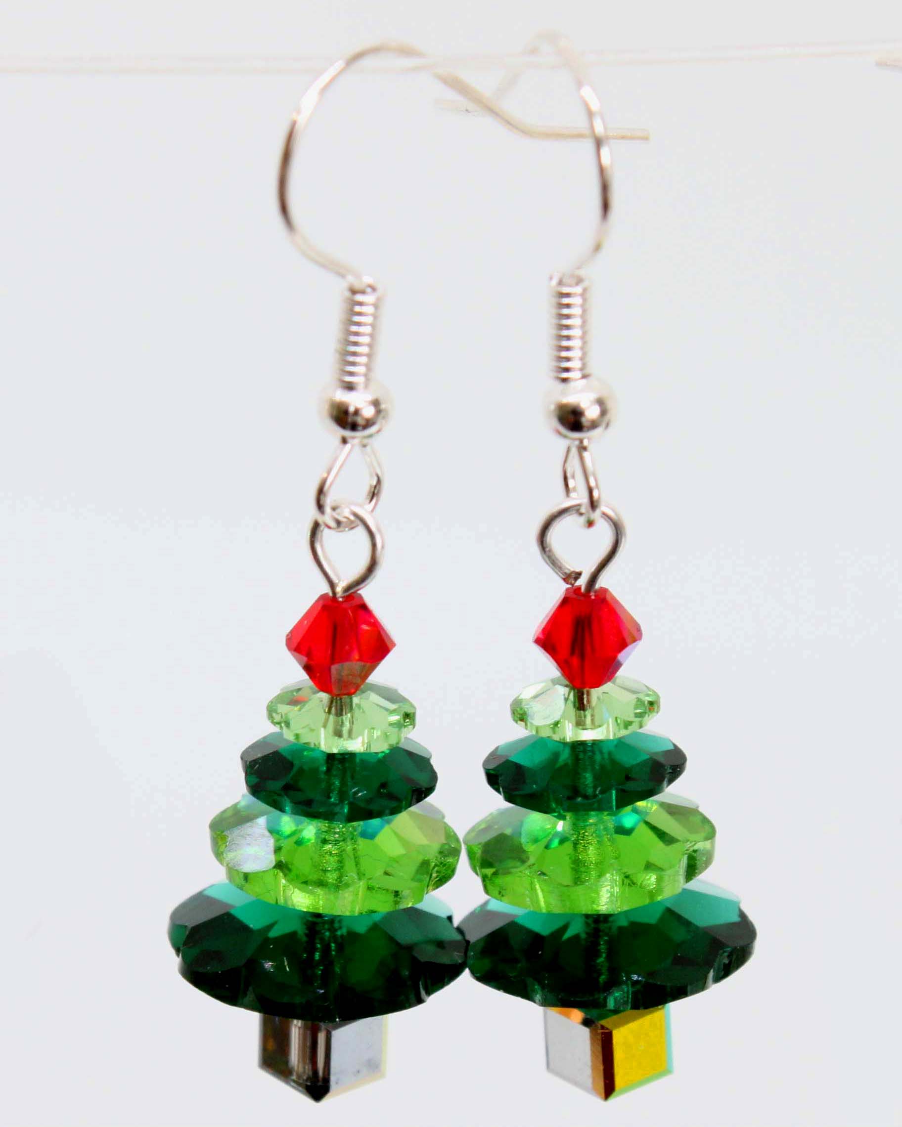Xmas Tree earrings Kit Festive Green 1 pair