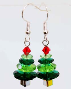 Xmas Tree earrings Kit Festive Green 1 pair