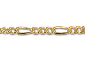 CH FIGARO 3/1 Gold pl. Figaro Chain 1m