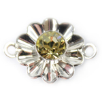 SW Flower Connector Jonquil/Silver 18x13mm 1pcs