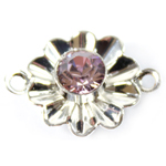 SW Flower Connector Light Amethyst/Silver 18x13mm 1pcs