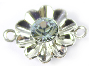 SW Flower Connector Light Azore/Silver 18x13mm 1pcs