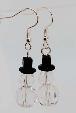 Xmas Earring Kit - Jolly Snowman  1 pair
