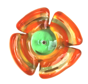 LAMP CZ001 Water Lily Orange-Green 30mm 1pcs