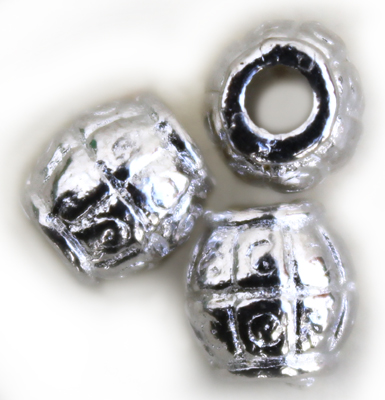 MB106 Silver pl. Barrel 7.5x7mm 10pcs