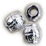 MB106 Silver pl. Barrel 7.5x7mm 10pcs