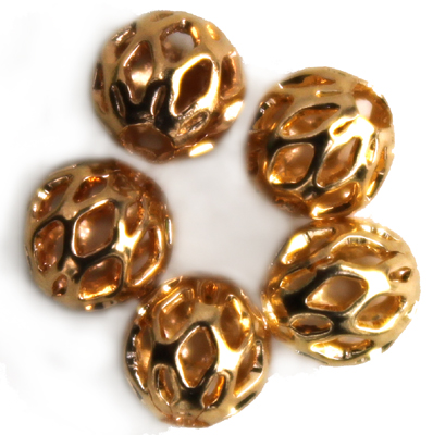 MB112 Gold pl. Round Filigree 5mm 10pcs