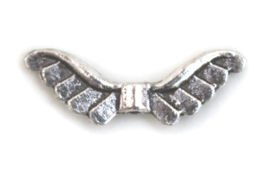 MB219 Angel Wings Ant. Silver 8x25mm 6pcs