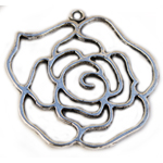 MCH0014 Ant. Sil. Large Rose 40x40mm 2pcs