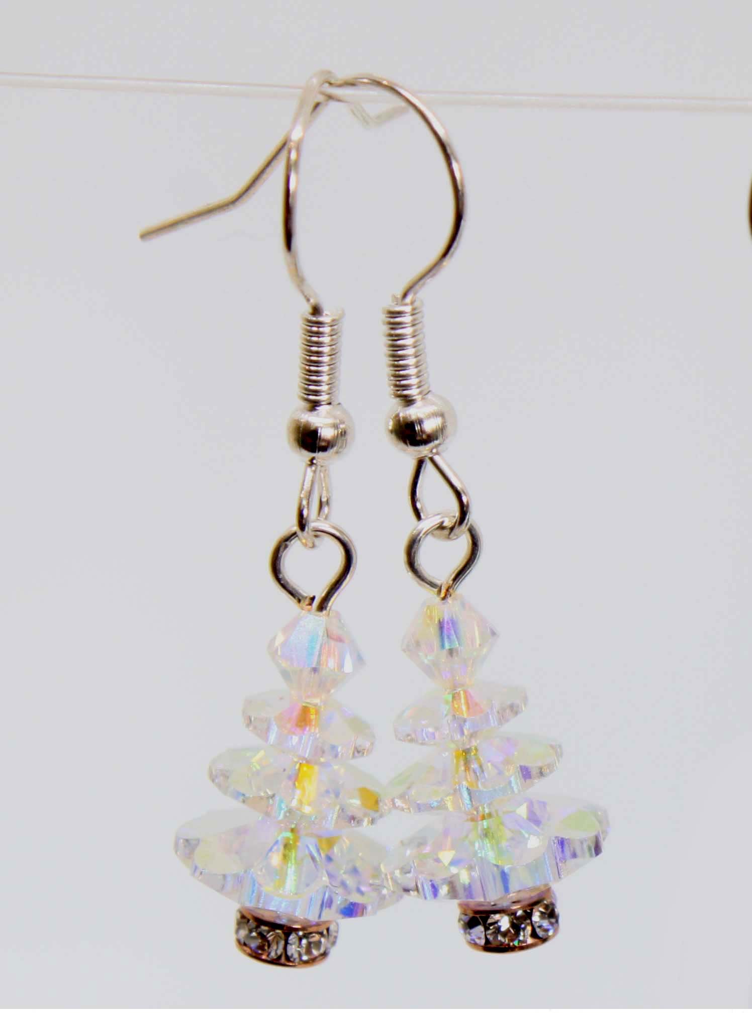 Xmas Crystal Tree earring kit - Northern Lights Small  1 pair