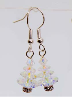 Xmas Crystal Tree earring kit - Northern Lights Small  1 pair