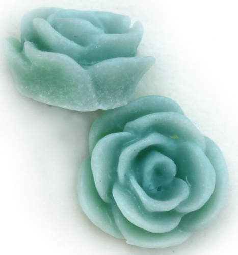 OB011 Light Turquoise Rose 13mm 5pcs