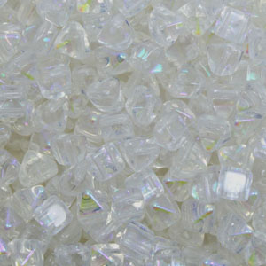 Cz Pyramid Beads 6x6mm 00030 AB Crystal AB 30pcs