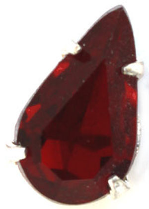 Pear 7192 9050 13x7.8mm Garnet/Silver 1 pcs