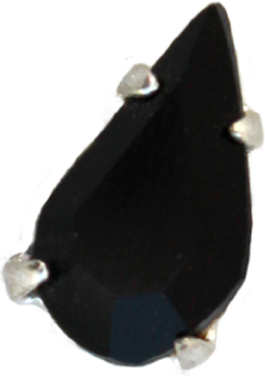 Pear 7192 9050 10x6mm Jet/Silver 1 pcs