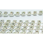 Rhinestone Chain 6.5ss Crystal / Silver 1row 10cm