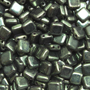 Cz Square Beads 6mm 23980/14495 Metallic Dk. Green 30pcs