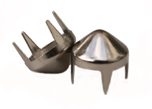 ST004 Metal Conical stud Bright Silver 9x5mm 20pcs