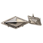 ST014 Metal Diamond Stud Bright Silver 25x11.5mm 20pcs