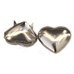 ST015 Metal Heart Stud Bright Silver 15mm 20pcs