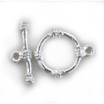 FN TG113  Toggle Claps Silver Pl. 15mm 2pcs